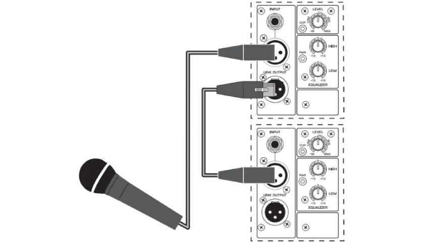 Подключение микрофона Eurolive B215D 